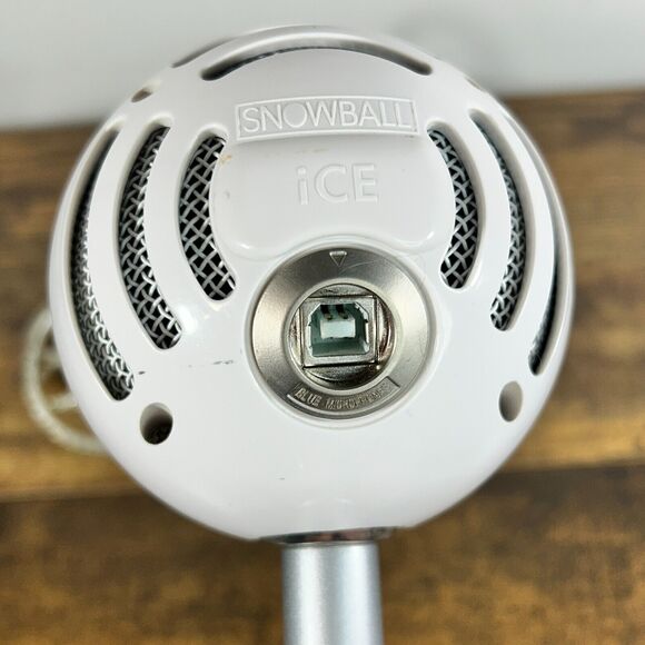LOGITECH WHITE BLUE SNOWBALL ICE PLUG AND PLAY USB MICROPHONE - Picture 6 of 13